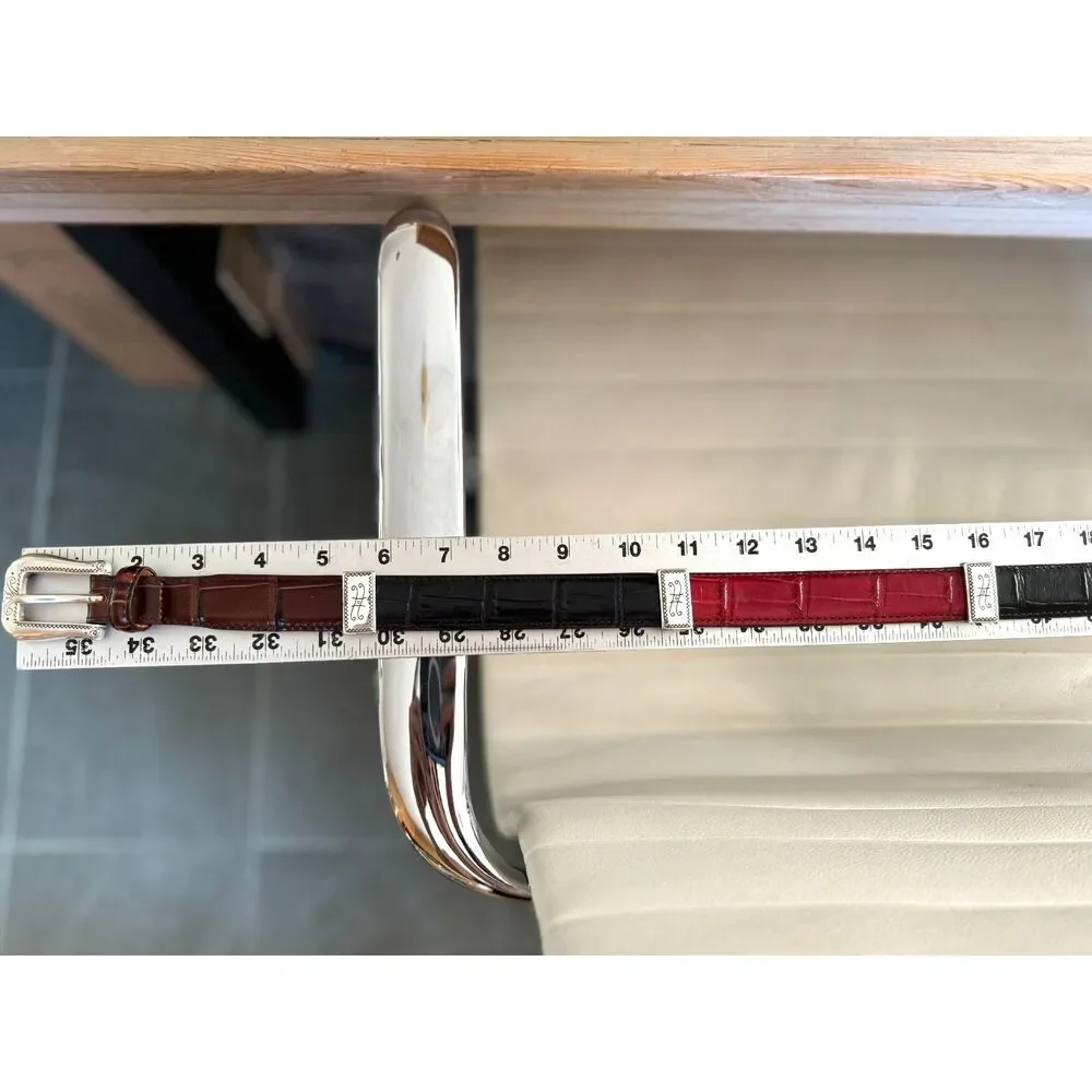 VTG Western Multicolor Leather Belt Size 30